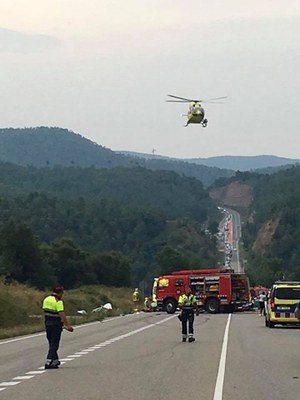 Accident mortal al km. 135 de la C-14, al municipi de Bassella