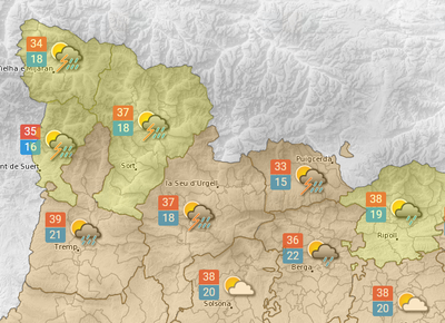 Previsió meteorològica al Pirineu català per aquest dimarts (MeteoCat)