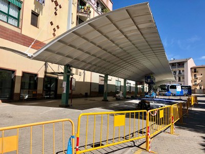 L'estació d'autobusos de la Seu, actualment en obres