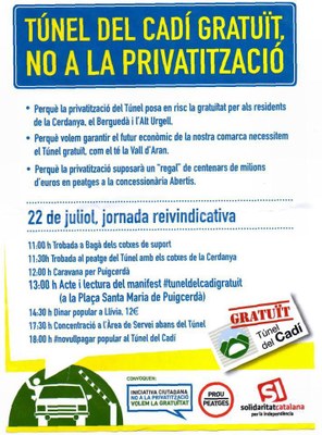 Túnel del Cadí - Manifestació