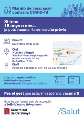 Marató de vacunació a la Seu d'Urgell, aquest divendres 30