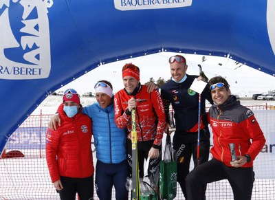 Sadurní Betriu i Marc Alonso, al podi masculí (42 km) de la Marxa Beret (Foto: Marxa Beret)