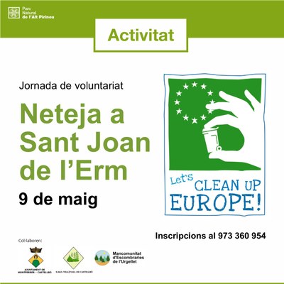 Acció de neteja de l'entorn a Sant Joan de l'Erm