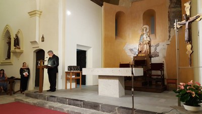 L'abat de Montserrat, Josep Maria Soler, en la lectura de l'Homilia Religiosa 2017 a Organyà (Foto: Bisbat d'Urgell)
