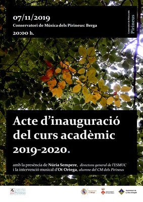 Inauguració del curs 2019-2020 del Conservatori de Música dels Pirineus