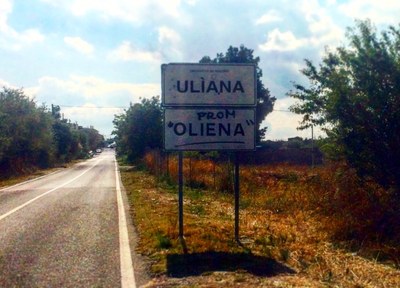 Cartell de la població sarda d'Ulìana (Foto: Ajuntament d'Oliana)