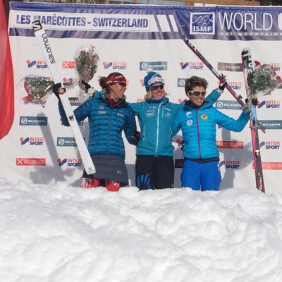 Laura Orgué, al podi de l'Europeu 2016 (www.ismf-ski.org)