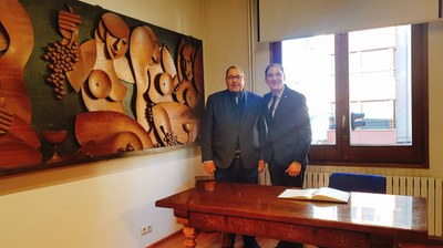 Celestí Vilà i José Crespín, a l'Ajuntament d'Organyà (Foto: Subdelegació Lleida)