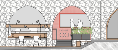 Projecte de la façana del nou centre de 'coworking' d'Organyà (Foto: Aj. Organyà)