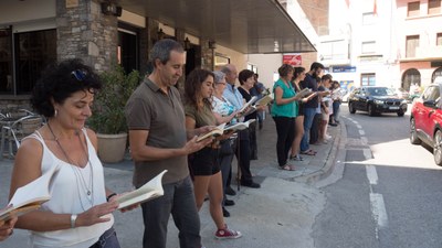 Imatge de la carrerada de llibres de l'any 2017 de la Fira del Llibre del Pirineu  