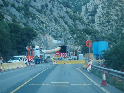 Obres de construcció del túnel de Tresponts