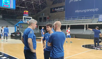 Òscar Quintana, a l'entrenament del MoraBanc Andorra d'aquest dimarts (@morabancandorra)