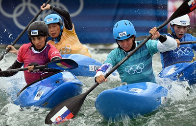 Mònica Doria, a la competició de caiac cross dels Jocs Olímpics (Foto: @comiteolimpicandorra)