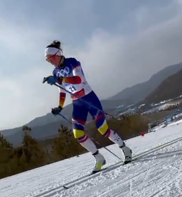 Carola Vila, a la prova de 10 km estil clàssic de Pequín 2022 (Imatge: FAE)