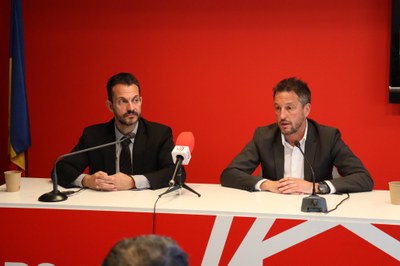 Pere López, a la roda de premsa en què ha anunciat la dimissió (Foto: PS Andorra)