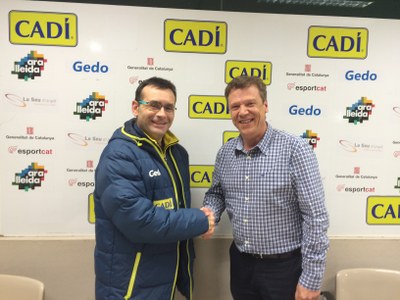 Pere Porta, amb l'entrenador del Cadí La Seu, Joan Carles Pié