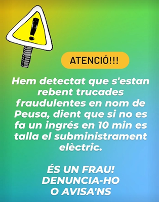 Advertència de PEUSA sobre intents d'estafa amb trucades fraudulentes