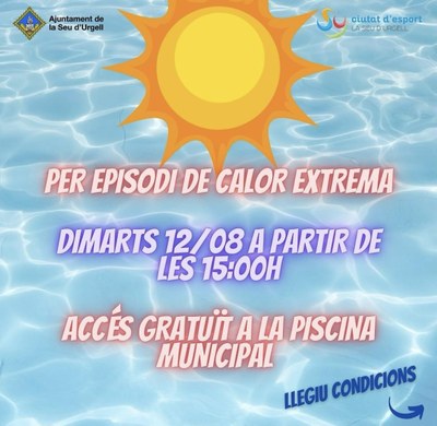 Piscina gratuïta a la Seu d'Urgell a causa de l'onada de calor