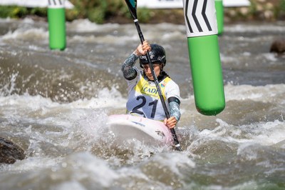 Descens de Mònica Doria a les finals de la Copa del Món de caiac cros individual, al Parc Olímpic del Segre (Foto: Marc Etxaniz)