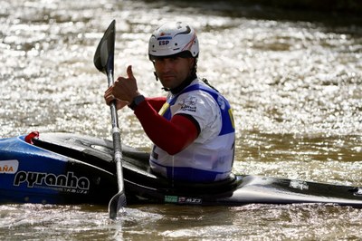 Manu Ochoa, a les finals de caiac cros individual al Parc Olímpic del Segre (Foto: RFEP)