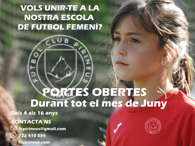 Portes obertes a l'escola de futbol femení de l'FC Pirineus