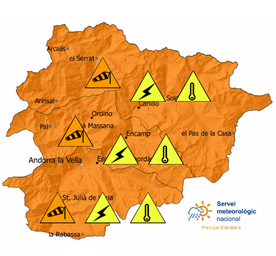 Alerta del Servei Meteorològic d'Andorra