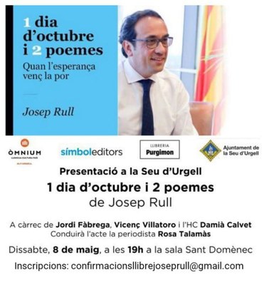 Presentació a la Seu del llibre '1 dia d'octubre i 2 poemes', de Josep Rull