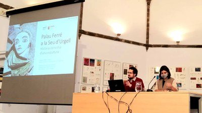 Presentació, a la Sala de Sant Domènec, de la recerca 'Palau Ferré a la Seu: història convulsa d'una escultura' (Any Palau Ferré)
