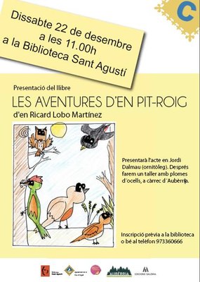 Cartell presentació llibre Les aventures d'en Pit-roig