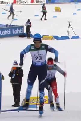 Jaume Pueyo, en el transcurs de la competició d'aquest diumenge a Lahti (Imatge: FIS)