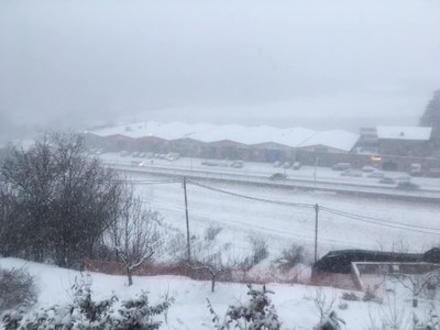 La carretera N-260 al pas per Castellciutat (23.01.2019)