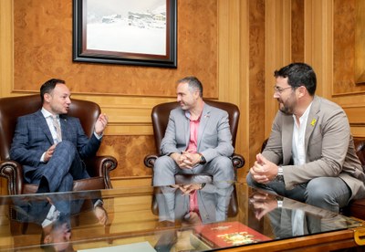 Reunió de Xavier Espot amb Jordi Fàbrega i Francesc Viaplana