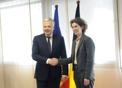 Didier Reynders, amb la ministra Maria Ubach (Foto: Govern d'Andorra)