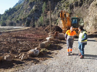 Primers treballs per a la construcció del túnel de Tresponts