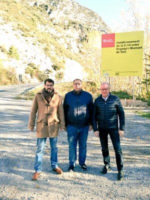 Albert Batalla, Celestí Vilà i Jesús Fierro visiten l'inici d'obres del túnel de Tresponts