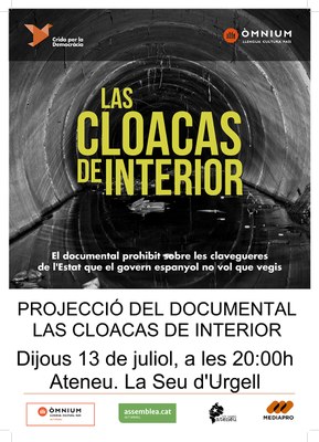 Cartell de la projecció a la Seu de 'Las cloacas de Interior'