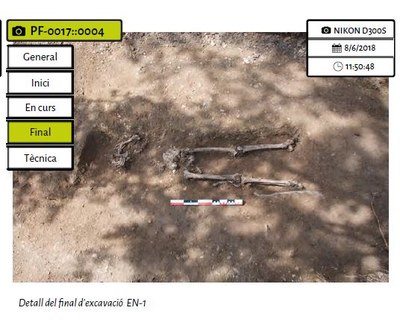 Restes de la fossa comuna excavada a Cabó l'any 2018 (Foto: Memorial Democràtic)