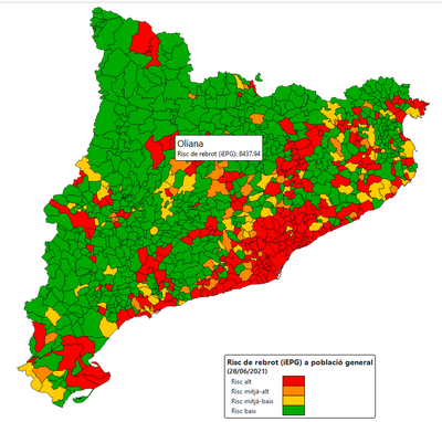 Risc de rebrot actual a Oliana i a la resta de municipis catalans (Salut)