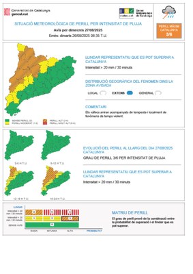 Mapa del SMC per dimecres 27 d'agost de 2025