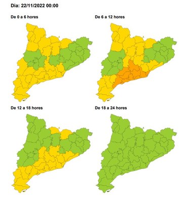 Previsió de ventades a Catalunya (Imatges: SMC)
