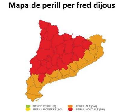 Mapa del Servei Meteorològic de Catalunya