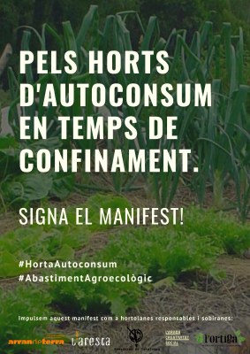 Manifest que reclamava poder anar als horts durant el període de confinament