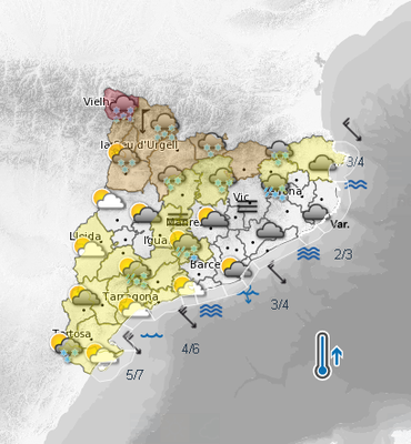 Previsió meteorològica per dimecres al matí (Font: SMC)