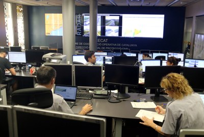Centre de Coordinació Operativa de Catalunya (CECAT), al Departament d'Interior (Foto: ACN)