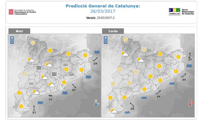 Previsió meteorològica per aquest diumenge