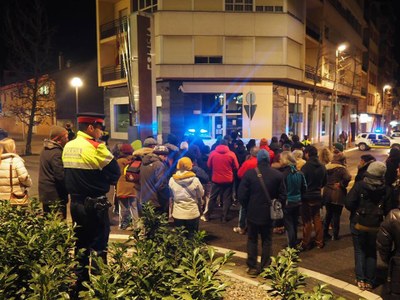 Protesta davant la Policia espanyola a la Seu per les detencions a les comarques de Girona