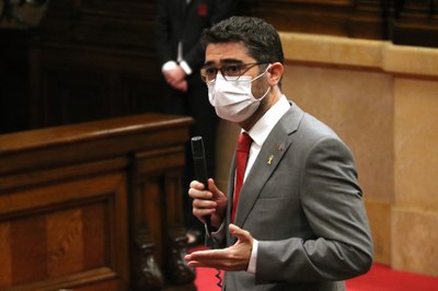 Jordi Puigneró, aquest dimecres, en una intervenció al Parlament (Foto: ACN)