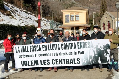 Protesta a la Vall Fosca per reclamar la municipalització de les centrals hidroelèctriques (Foto: ACN / arxiu)