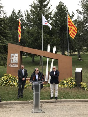 Quim Torra, a la inauguració del monòlit del 75è aniversari de La Molina (Foto: FGC)