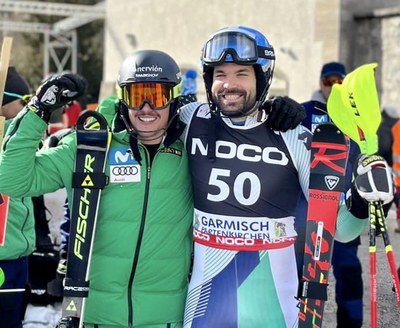 Juan del Campo i Quim Salarich, a les proves de Copa del Món de Garmisch-Partenkirchen (@Pentaphoto/RFEDI)